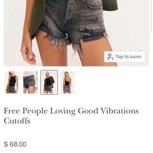 FREE PEOPLE BLACK DENIM SHORTS